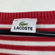 Red and White Lacoste Jumper Women's Large