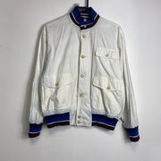 White Ralph Lauren Button Up Bomber Jacket Mens Small