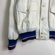 White Ralph Lauren Button Up Bomber Jacket Mens Small