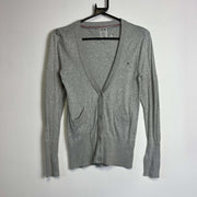 Grey Tommy Hilfiger Cardigan Sweater Knit Medium