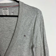 Grey Tommy Hilfiger Cardigan Sweater Knit Medium