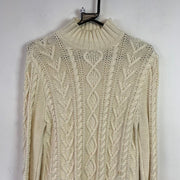 Cream White Chaps Knitwear Sweater Women's Medium