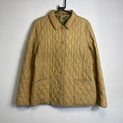 Brown Quilted L.L.Bean Button Up Field Jacket Womens Large