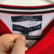 Red Tommy Hilfiger Crewneck Sweater Knit Jumper XL