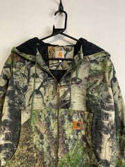 Reworked Tree Print Carhartt Workwear Jacket Women's Large