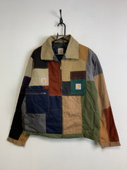 Reworked Multicolour Carhartt Workwear Patchwork Jacket Men's Large