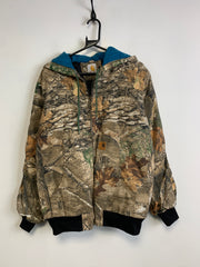 Reworked Tree Print Carhartt Workwear Jacket Women's Large