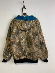 Reworked Tree Print Carhartt Workwear Jacket Women's Large