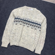 White Knitwear Sweater men's Large