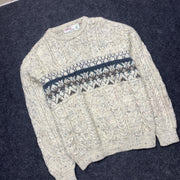 White Knitwear Sweater men's Large