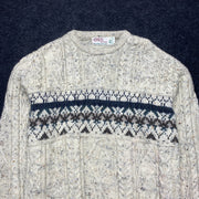 White Knitwear Sweater men's Large