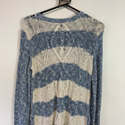 Grey and Blue Chaps Knitwear Sweater Women's Small