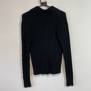 Black Chaps Cable Knit Sweater Women's Small