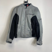 Vintage Silver Black Biker Racing Jacket y2k Firstgear Womens Large