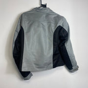 Vintage Silver Black Biker Racing Jacket y2k Firstgear Womens Large