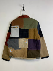 Reworked Multicolour Carhartt Workwear Patchwork Jacket Women's Large