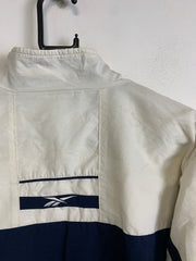 White and Navy Reebok Windbreaker men's Small