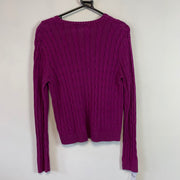 Purple Pink Chaps Cable Knit Sweater Women's XL