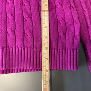 Purple Pink Chaps Cable Knit Sweater Women's XL