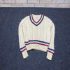 White Preppy Knit Sweater Women's Large