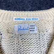 White Preppy Knit Sweater Women's Large