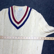 White Preppy Knit Sweater Women's Large