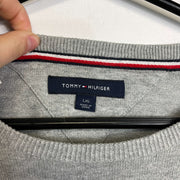Grey Tommy Hilfiger Crewneck Knit Jumper Large