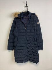 Navy Moncler Long Puffer Jacket Women's Large