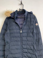 Navy Moncler Long Puffer Jacket Women's Large