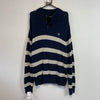 Navy and White Chaps Knitwear Sweater Women's XXL