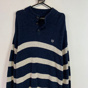 Navy and White Chaps Knitwear Sweater Women's XXL