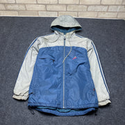 Vintage 90s Grey and Navy Adidas Jacket Men's Small