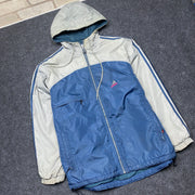 Vintage 90s Grey and Navy Adidas Jacket Men's Small