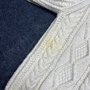 Cream White Chunky Knit Sweater Men's Large