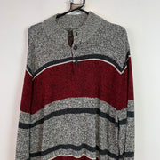 Grey and Red Chaps Knitwear Sweater Women's XXL