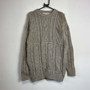 Grey Antartex Wool Sweater Cable Large