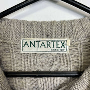 Grey Antartex Wool Sweater Cable Large