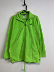 Vintage 90s Green Adidas Fleece Jacket Men's Medium