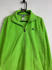 Vintage 90s Green Adidas Fleece Jacket Men's Medium