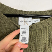 Green Calvin Klein Jumper Knit 2000s y2k XL