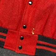 Vintage Red Wool Knit Baseball Jacket Men's Medium