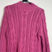 Pink Chaps Ralph Lauren Knit Jumper Sweater Womens Large