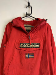 Red Napapijri Anorak Jacket Men's Medium