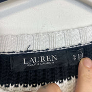 White Navy Lauren Ralph Lauren Womens Small Knit Jumper Sweater