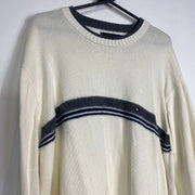 Cream Navy Tommy Hilfiger Knit Jumper Sweater 2XL