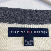 Cream Navy Tommy Hilfiger Knit Jumper Sweater 2XL