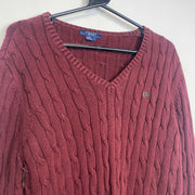 Red Chaps Ralph Lauren Knit Jumper Sweater Womens Large