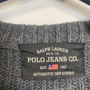 Grey Polo Jeans Ralph Lauren Knit Jumper Sweater Medium