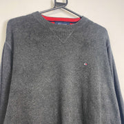 Grey Tommy Hilfiger Knit Jumper Sweater Large