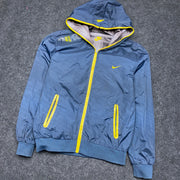 00s Navy and Grey Nike Reversible Jacket Women's Large